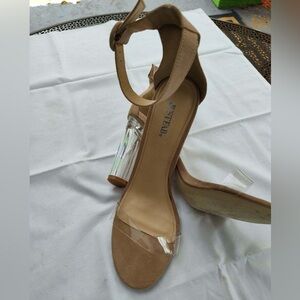 Just Fab Nude Sandal Heels